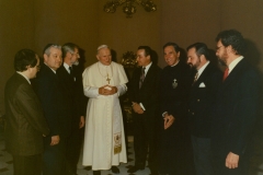 Pope John Paul II meets Project Economic Justice Delegation, which is joined by representatives of the Polish Solidarity Union.