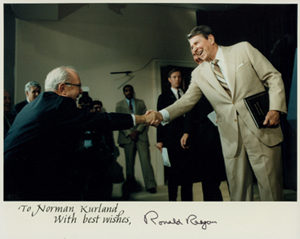 Sen. Long with Pres. Reagan at Project Economic Justice