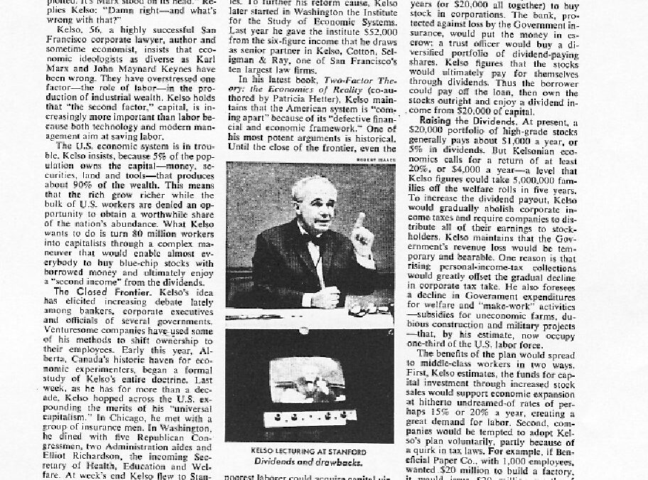 1970 Time Magazine article on Louis Kelso